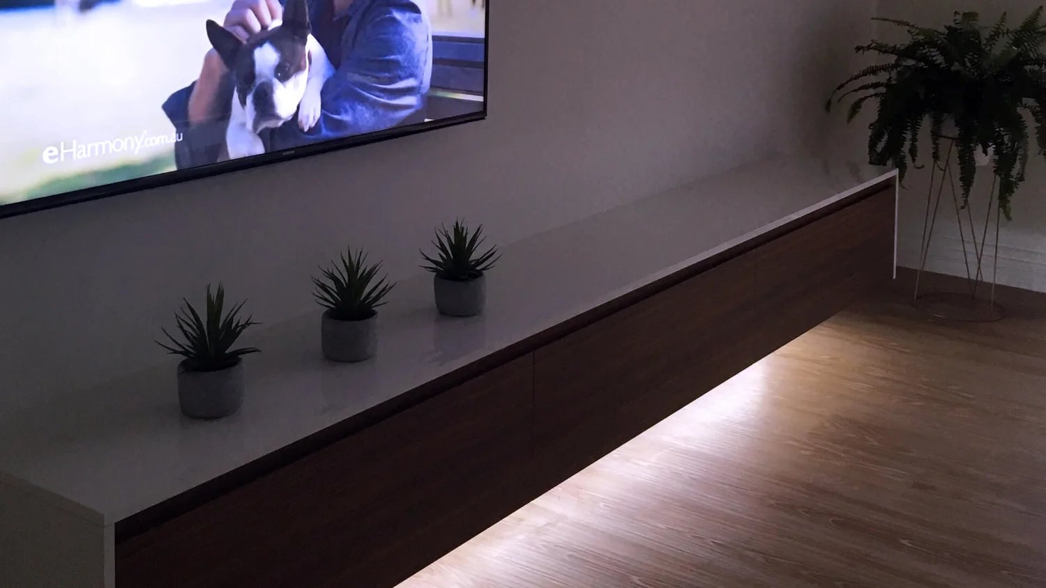 TV feature wall wiring